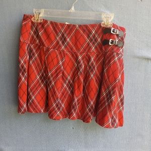 Luna Chix Juniors Size XL Red Plaid Mini Skirt Q2